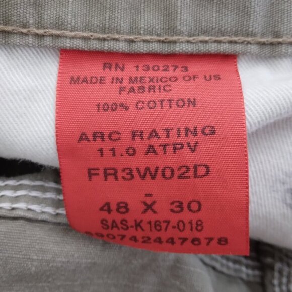 Wrangler | 48X30 Riggs Workwear FR Utility Carpenter Pants Khaki - Picture 9 of 12